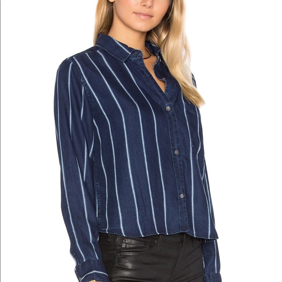 Rails Dana Button Up Midnight Tribeca Stripe Shirt - Picture 2 of 5
